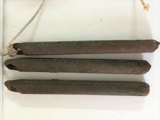 3 Vintage Cast Iron 8 Lb Antique Sash Window Weights Architectural 17 "