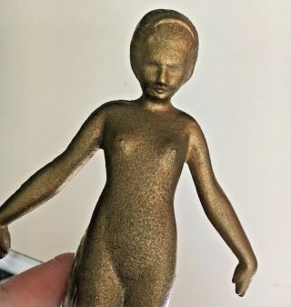 Frankart NUART Antique Nude Girl Figural 1920 ' s Art Deco Gold lamp 6