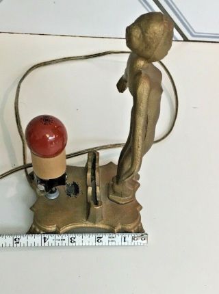 Frankart NUART Antique Nude Girl Figural 1920 ' s Art Deco Gold lamp 7