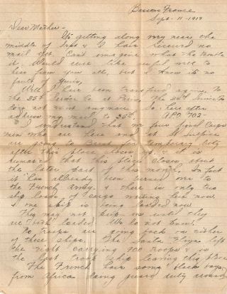 1919 World War I Signal Corps Soldiers Letter From Bassens,  Bordeaux,  France