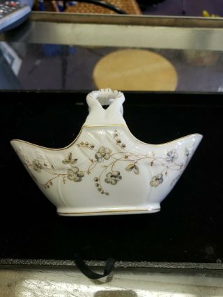 Rare - Antique Union Porcelain Upw Hp Painted Flower Basket Centerpiece