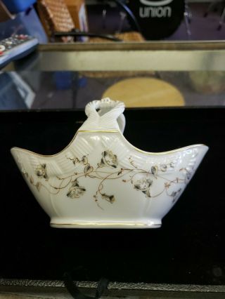RARE - Antique Union Porcelain UPW HP Painted Flower Basket Centerpiece 2