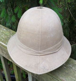 British - Canadian Wolseley Tropical Khaki Pith Cork Helmet Ww2 1942 Dated