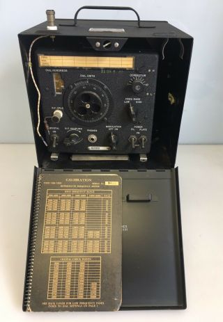 Navy Heterodyne Frequency Meter 74028 Radio Aviation Vintage Crr - 10111 Case