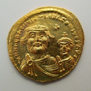 610 - 641 Ad Byzantine Empire Heraclius Constantine Gold Coin Av Solidus Ancient