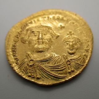 610 - 641 AD Byzantine Empire HERACLIUS CONSTANTINE Gold Coin AV SOLIDUS Ancient 2