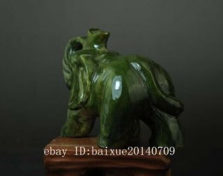 CHINA OLD HAND - MADE SOUTH NATURAL JADE WATER ABSORPTION ELEPHANT STATUE 01 B02 3