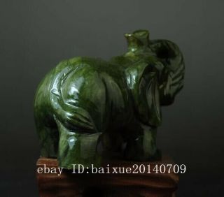 CHINA OLD HAND - MADE SOUTH NATURAL JADE WATER ABSORPTION ELEPHANT STATUE 01 B02 6