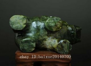 CHINA OLD HAND - MADE SOUTH NATURAL JADE WATER ABSORPTION ELEPHANT STATUE 01 B02 8