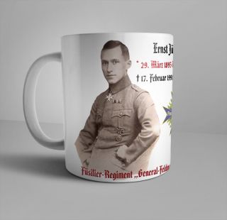 Wwi German Mug Ernst Junger Pour Le Merite 73rd Infantry Regiment Prince Albert