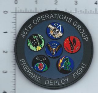 Usaf Patch 461 Operations Group Gaggle J - Star On Velkro Usaf Gaggle Pvc Made