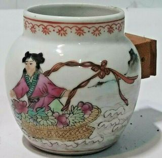 Antique Painted Japan Porcelain Tea Cup Miniature Shot Glass Jar Urn Bowl Rare