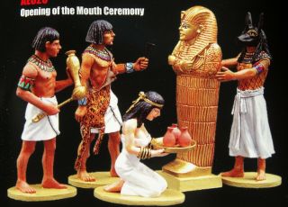 King &country 54mm Ancient Egypt Opening Of The Mouth 4 Figs,  Ae025 2008 Miboop