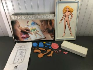 Vintage 1981 Tomy Flip And Fold Fashions Design Kit W/ Instructions