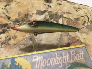 Vintage Moonlight 1 Hook Pikearoon Fishing Lure Antique Tackle Box Bait RARE BOX 3