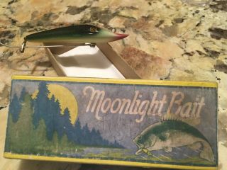 Vintage Moonlight 1 Hook Pikearoon Fishing Lure Antique Tackle Box Bait RARE BOX 8
