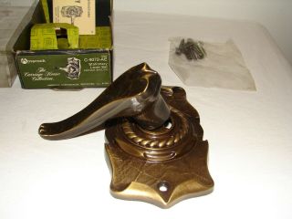 Vintage Amerock Carriage House Antique English Brass Stationary Door Lever Nos