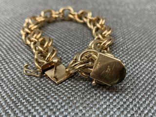 HEAVY 14k Solid Gold Estate Charm Bracelet 43.  7g 3