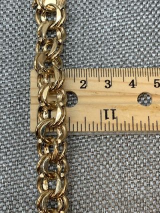 HEAVY 14k Solid Gold Estate Charm Bracelet 43.  7g 5