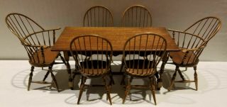 Ed Ted Norton Dollhouse Miniature Windsor 6pc Set Chairs 