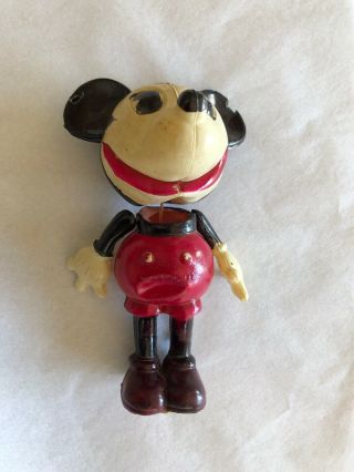 Mickey Mouse Celluloid Fully Jointed 4” Tall Figure Sticker And Labeli