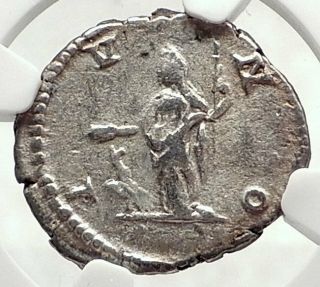 Julia Domna Authentic Ancient 296ad Silver Roman Coin Juno Peacock Ngc I72790
