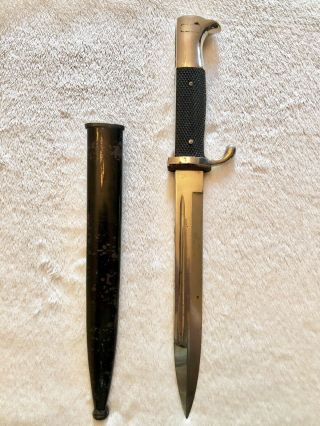 German Germany WW2 K98 Dress Bayonet Dagger Knife w/ Scabbard / E.  u.  F.  Horster 6
