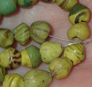 20 Ancient Rare Egyptian Alexandria Glass Beads,  1800,  Years Old,  6 - 8mm,  S167