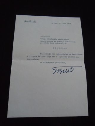 Josip Broz Tito - Signature On Document - 1979