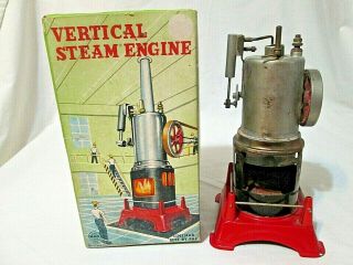 Vintage Linemar Vertical Steam Engine J - 9010 Toy Antique Line Mar
