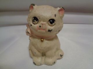 Antique Cast Iron Rare Miniature Hubley Kitten Cat Place Holder