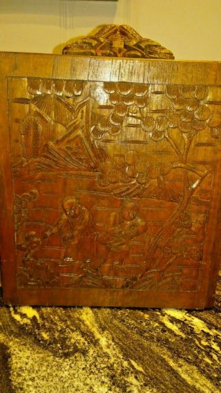 Antique Mahjong set,  carved wood case.  Great 3