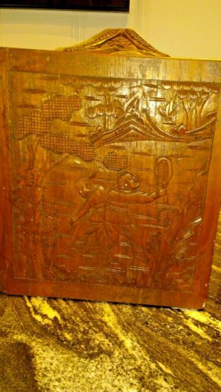 Antique Mahjong set,  carved wood case.  Great 5