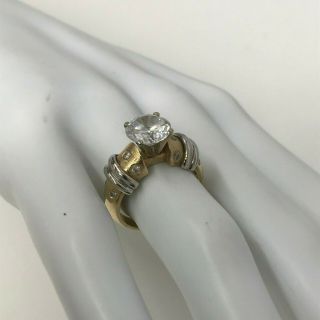 Vintage 14k Gold Diamond Engagement Ring Yellow White Weighs 8.  1 Grams 7 7 1/4
