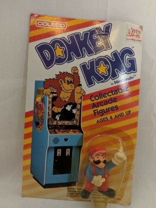 1981 Coleco Nintendo Donkey Kong Mario Action Figure Unpunched Rare Moc