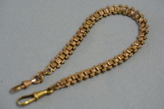 Antique / Vintage Bronze Gold Plated Pocket Watch Chain 26 Cm = 10.  2 Inches