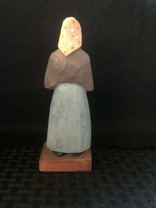 LOREN LARSSON Swedish Wood Hand Carved Figure Woman with Apron - EX Cond. 3