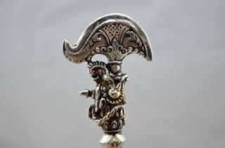 China old copper plating silver Buddhist Dorje Pestle Vajra good Dagger a01 3