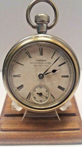 Vintage Yankee R.  H.  Ingersoll & Bro.  York Back Wind & Set Watch Pat.  1890
