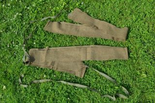 Vintage Ww1 U.  S Army Enlisted Wool Leg Wraps Or Puttee Leggings Wwi