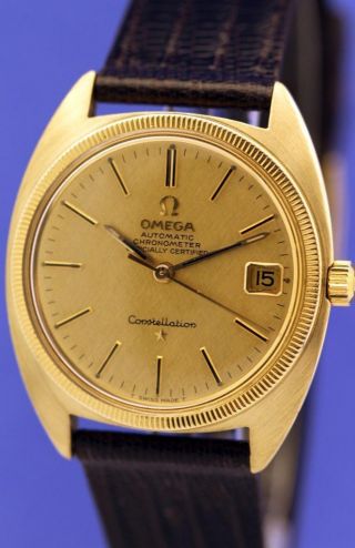 Vintage Omega Constellation Chronometer 18K Gold Dial & Case Automatic Men Watch 3