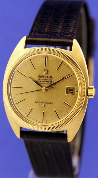 Vintage Omega Constellation Chronometer 18K Gold Dial & Case Automatic Men Watch 5