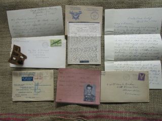 Ww2 Stalag Luft 1 Pilot Post Letter V - Mail Wood Carved Pow German Prisoner War