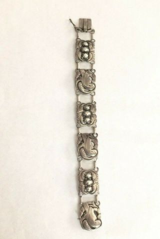 Vintage Art Nouveau Georg Jensen Dove Sterling Silver 925 Bracelet 14
