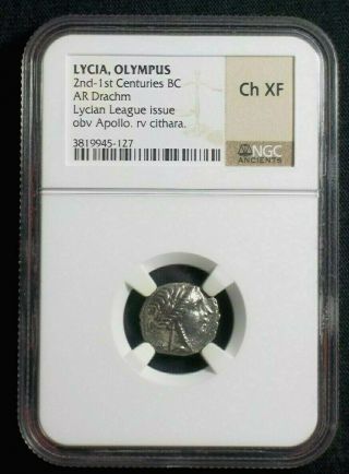 Ancient Greek Silver Drachm From The City Of Olympus In Lycia,  Ngc Ch Xf 5127