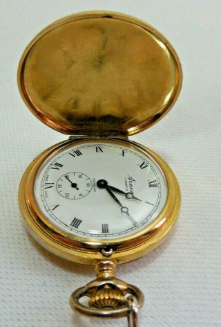 Vtg.  Arnex 17 Jewels Pocket Watch Mechanical Incabloc w/ chain Swiss Made 4