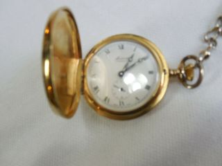 Vtg.  Arnex 17 Jewels Pocket Watch Mechanical Incabloc w/ chain Swiss Made 6