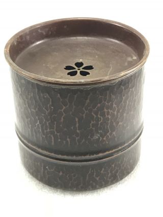 Bt35 Japanese Chinese Copper Waste Water Pot Receptacle Pot Tea Ceremony Signed