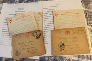 2 Ww1 Letters St Nazaire France,  Need Pass To Leave Camp,  Last To Get Paid,  Tran
