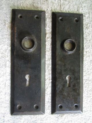 2 Matching Antique Vintage 2 1/4 " X 7 " Door Knob Backplates